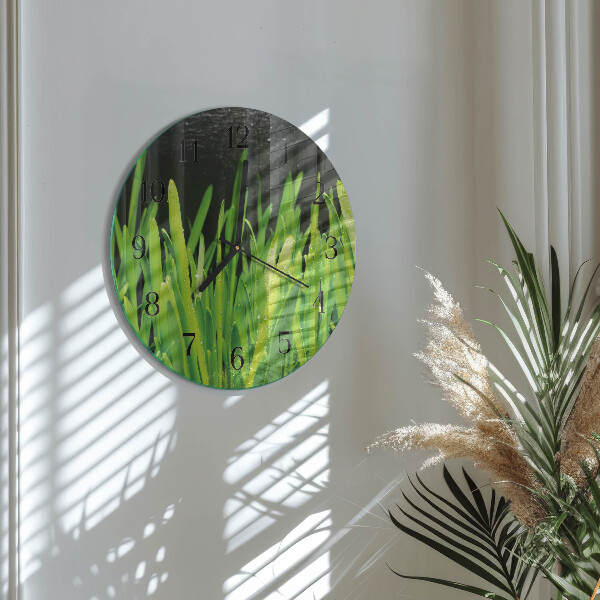 Round wall clock Grass