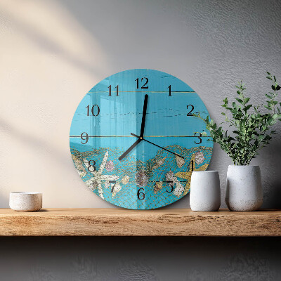 Round wall clock Sea treasures