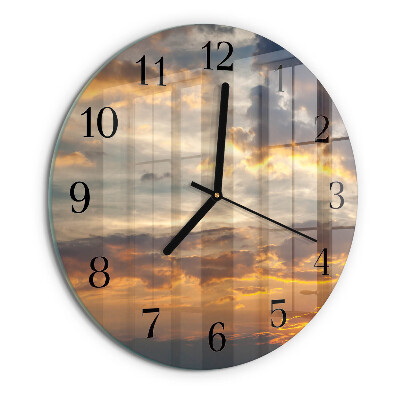 Round wall clock Sunset