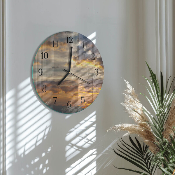Round wall clock Sunset