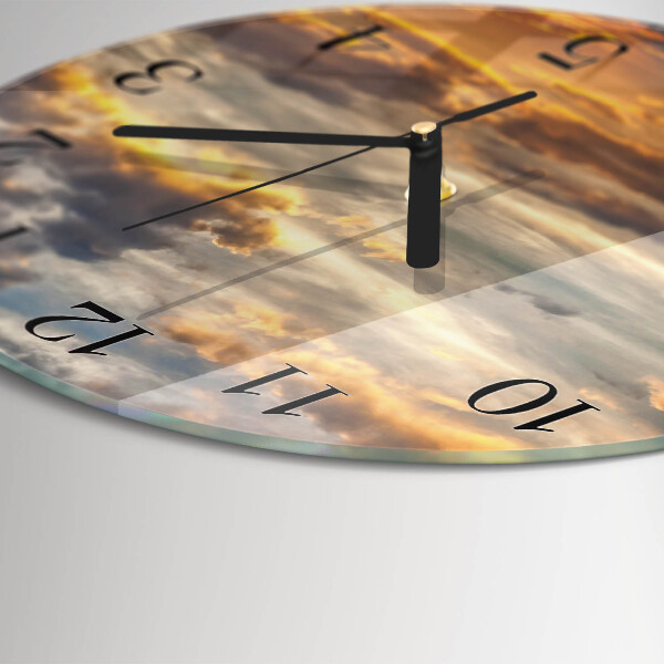 Round wall clock Sunset