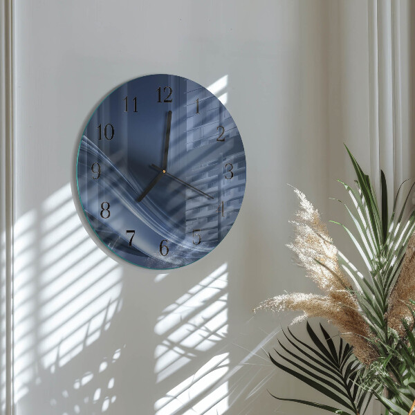 Round wall clock Blue waves