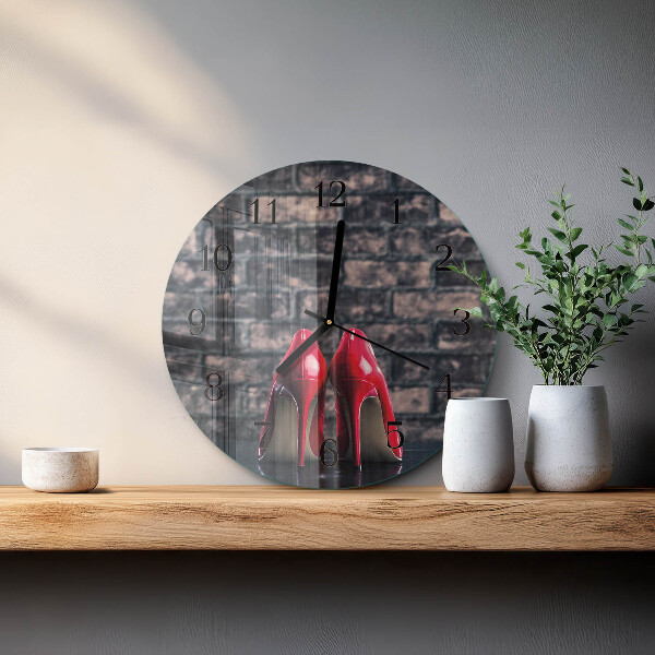 Round wall clock Red high heels