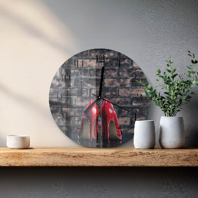 Round wall clock Red high heels