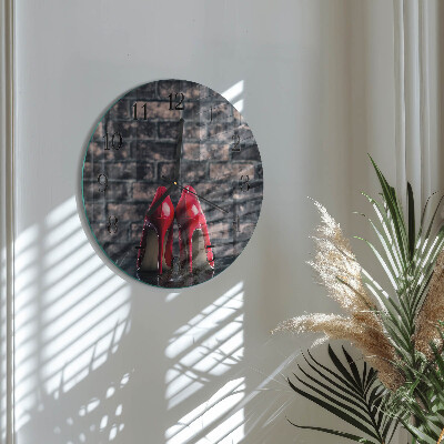 Round wall clock Red high heels