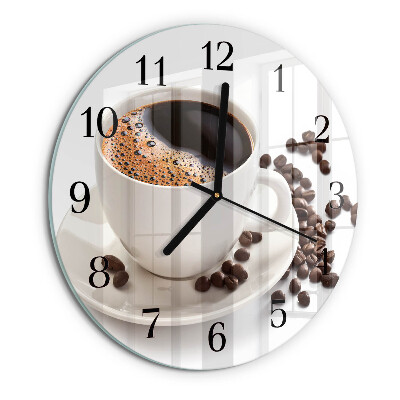 Round wall clock Cup of Coffee