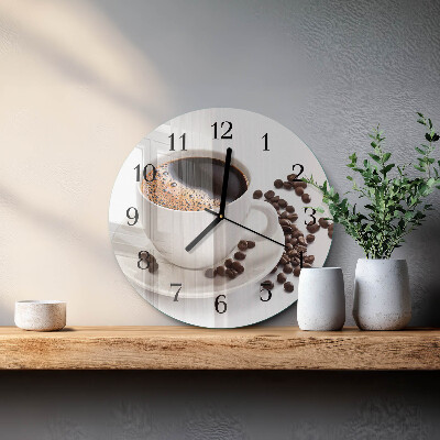 Round wall clock Cup of Coffee
