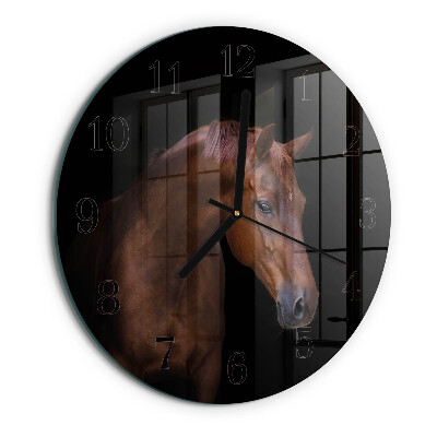 Round wall clock Horse