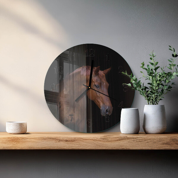 Round wall clock Horse
