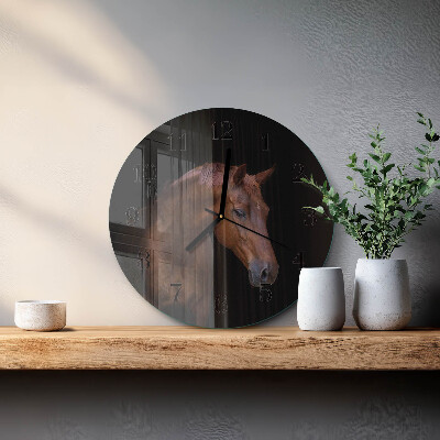 Round wall clock Horse