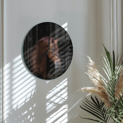 Round wall clock Horse