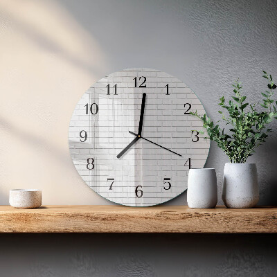 Round wall clock Brick Wall