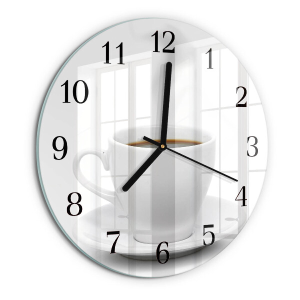 Round wall clock Cup of Coffee