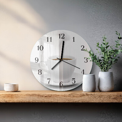 Round wall clock Cup of Coffee
