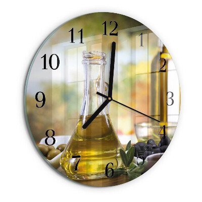 Round wall clock Olive oil