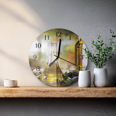 Round wall clock Olive oil