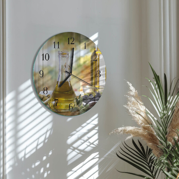 Round wall clock Olive oil