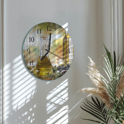 Round wall clock Olive oil