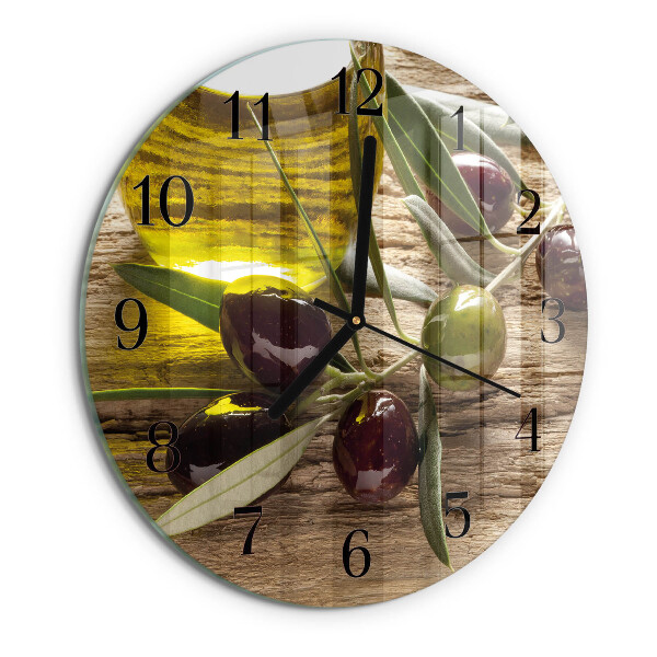 Round wall clock Olive oil