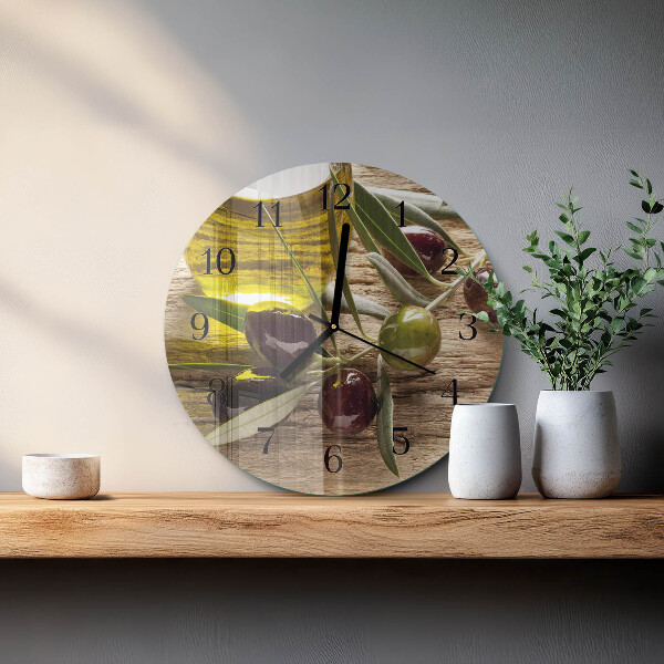 Round wall clock Olive oil