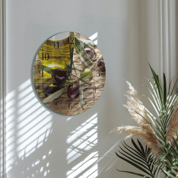 Round wall clock Olive oil