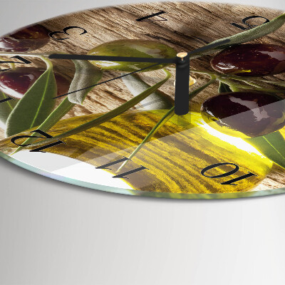 Round wall clock Olive oil