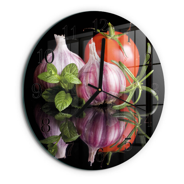 Round wall clock Tomato Garlic