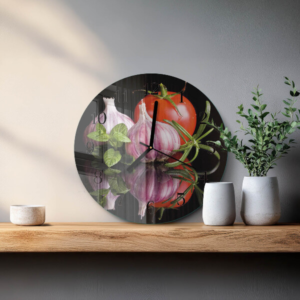 Round wall clock Tomato Garlic