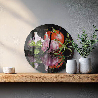 Round wall clock Tomato Garlic