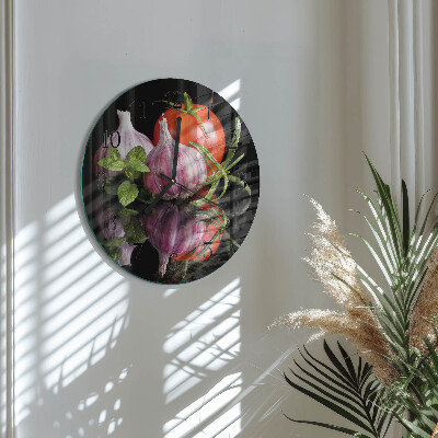 Round wall clock Tomato Garlic