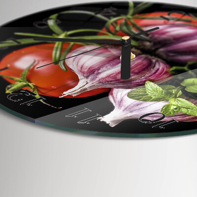 Round wall clock Tomato Garlic