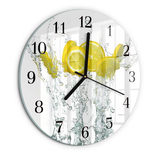 Round wall clock Water with Lemon