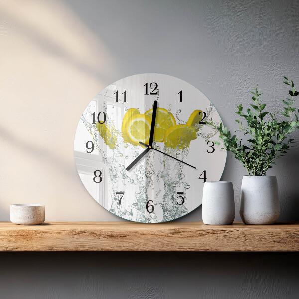 Round wall clock Water with Lemon