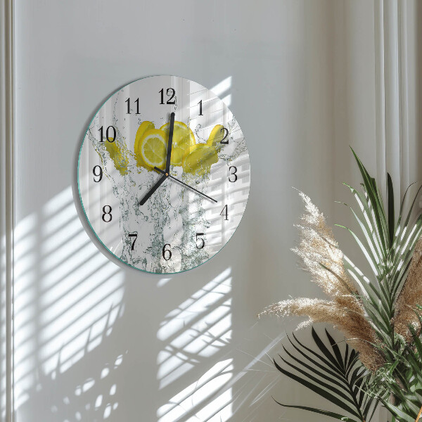 Round wall clock Water with Lemon