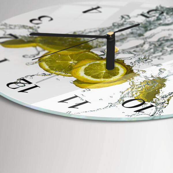 Round wall clock Water with Lemon
