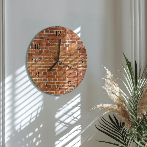 Round wall clock Brick Wall