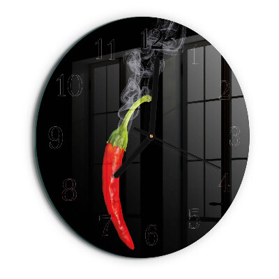 Round wall clock Chili pepper