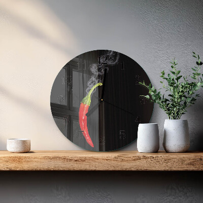 Round wall clock Chili pepper