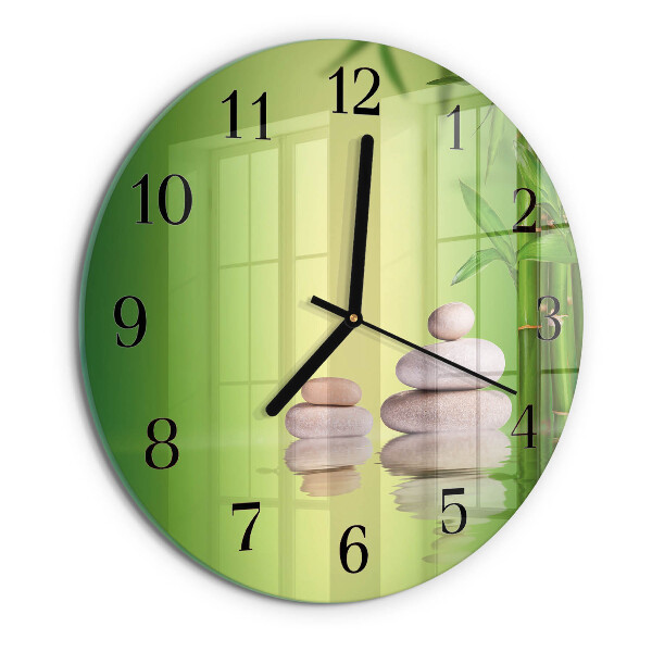 Round wall clock Zen stones