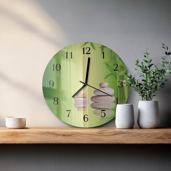 Round wall clock Zen stones