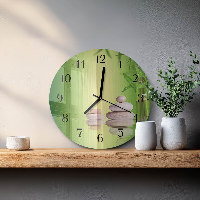 Round wall clock Zen stones