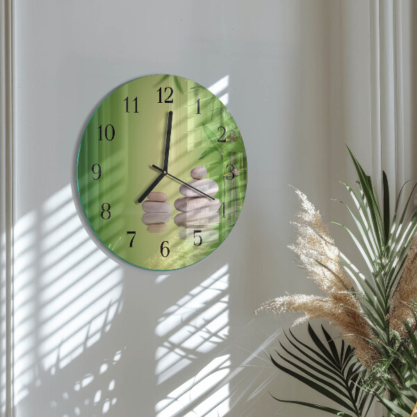 Round wall clock Zen stones