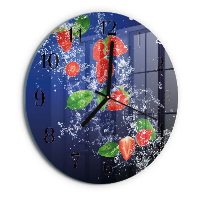 Round wall clock Strawberries