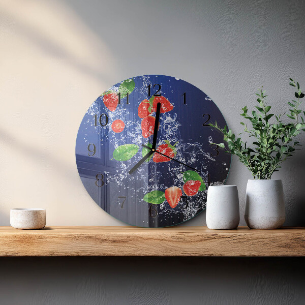 Round wall clock Strawberries