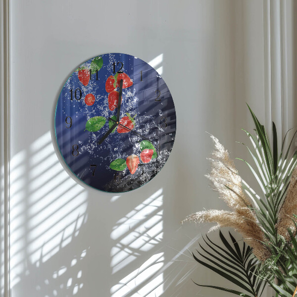 Round wall clock Strawberries