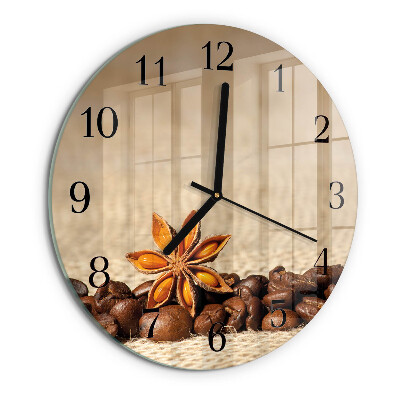 Round wall clock Coffee Beans