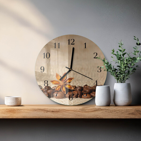 Round wall clock Coffee Beans