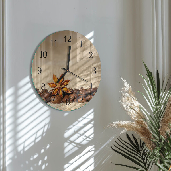 Round wall clock Coffee Beans