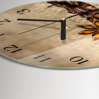 Round wall clock Coffee Beans