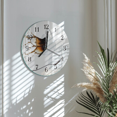 Round wall clock Cup of Coffee